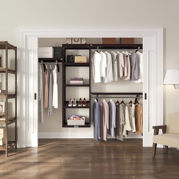 John Louis Home Solid Wood Walk-In Closet System Espresso Finish JLH-586 - main